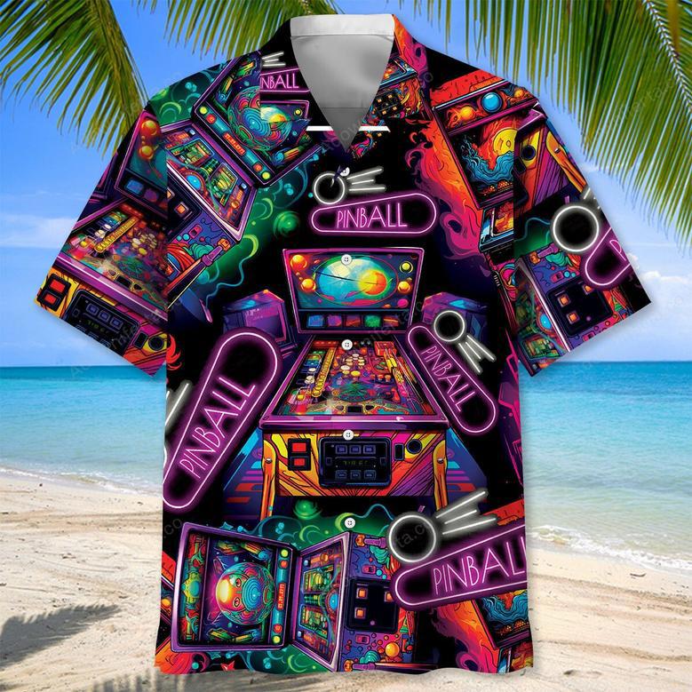 Neon Pinball Arcade Hawaiian Shirt