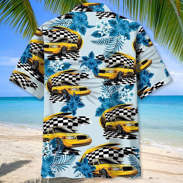 New York Yellow Taxi Car Racing Hawaiian Shirt