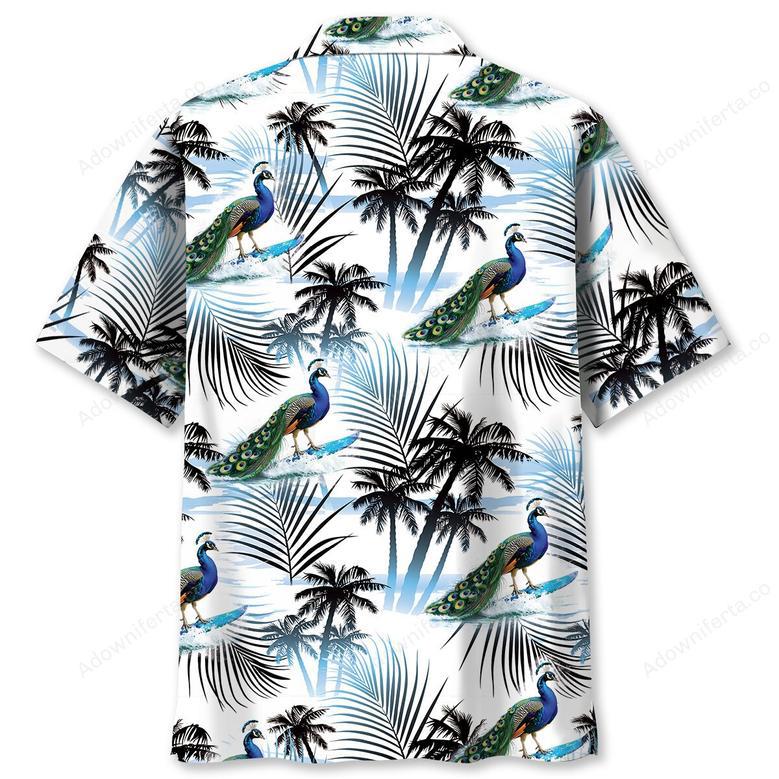 Peacock Surfing Funny Hawaiian Shirt