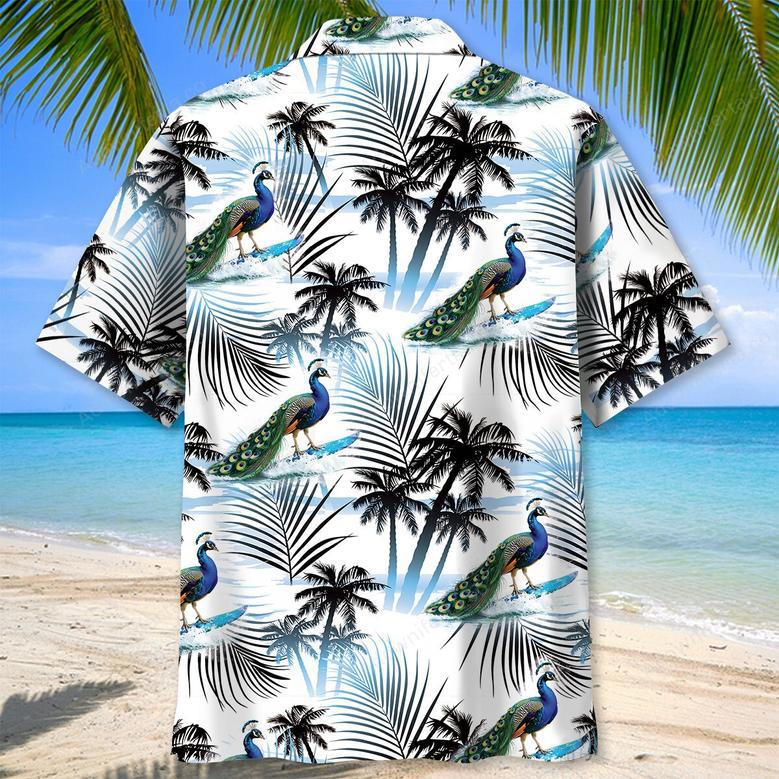 Peacock Surfing Funny Hawaiian Shirt