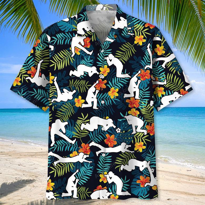 Photographer Postures Hawaiian Shirt