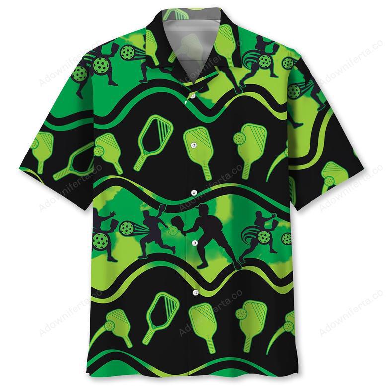 Pickleball Green Hawaiian Shirt