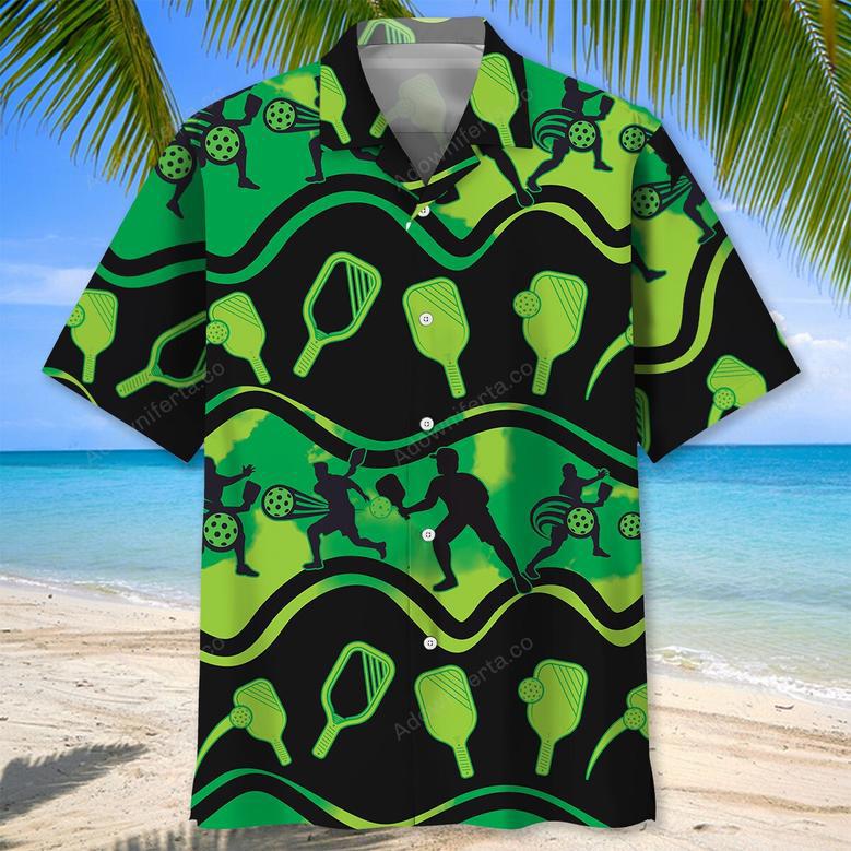 Pickleball Green Hawaiian Shirt