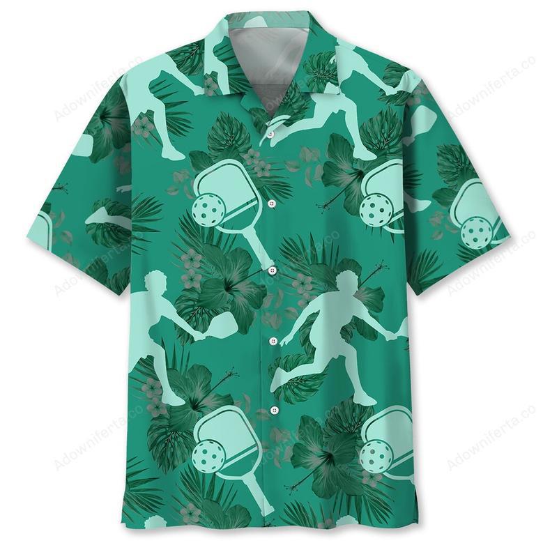 Pickleball Kelly Green Hawaiian Shirt