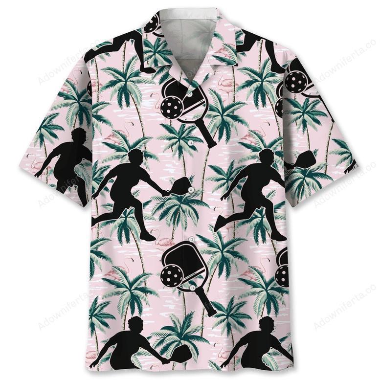 Pickleball Tropical Pink Hawaiian Shirt