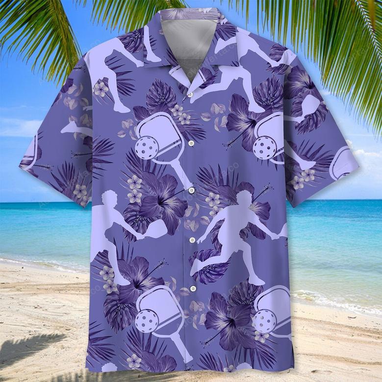 Pickleball Very Peri Tropical Hawaiian Shirt