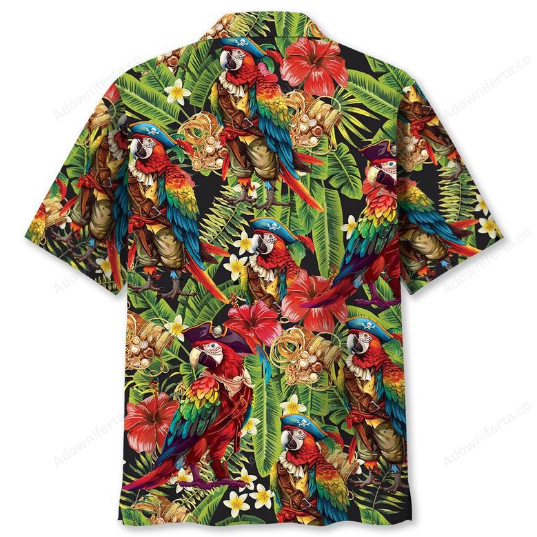 Pirate Parrot Tropical Hawaiian Shirt