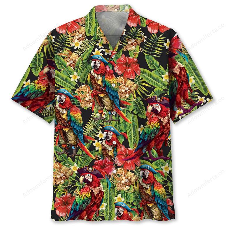 Pirate Parrot Tropical Hawaiian Shirt