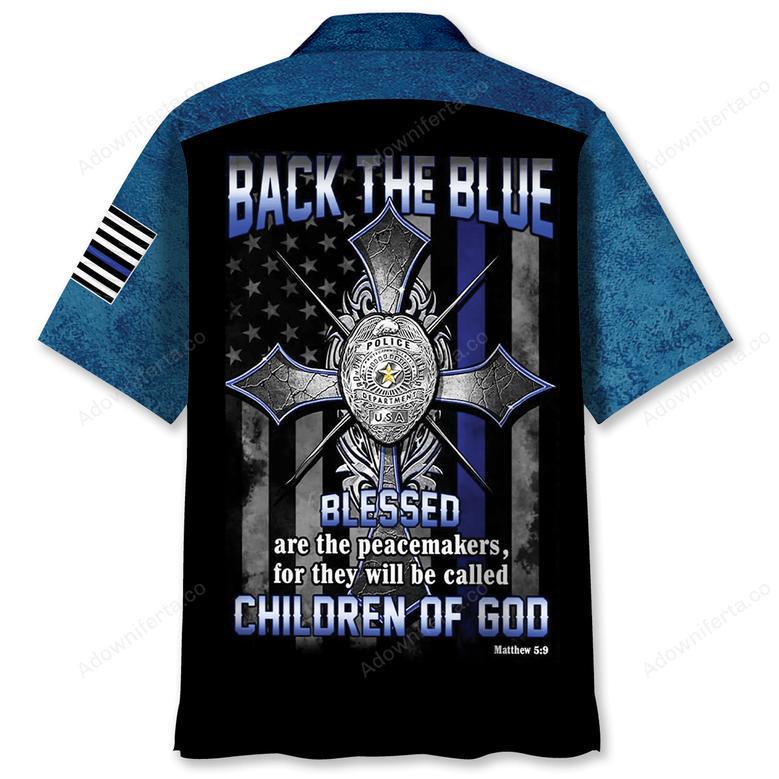 Police Back The Blue Children Of God Hawaiian Shirt