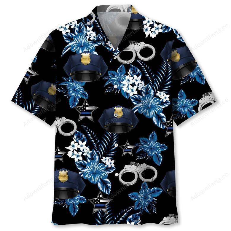 Police Blue Hawaiian Shirt