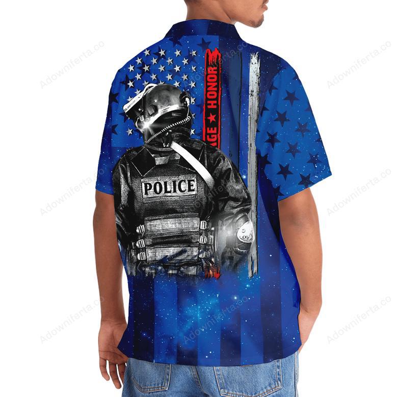 Police Bravery Courage Hornor Hawaiian Shirt