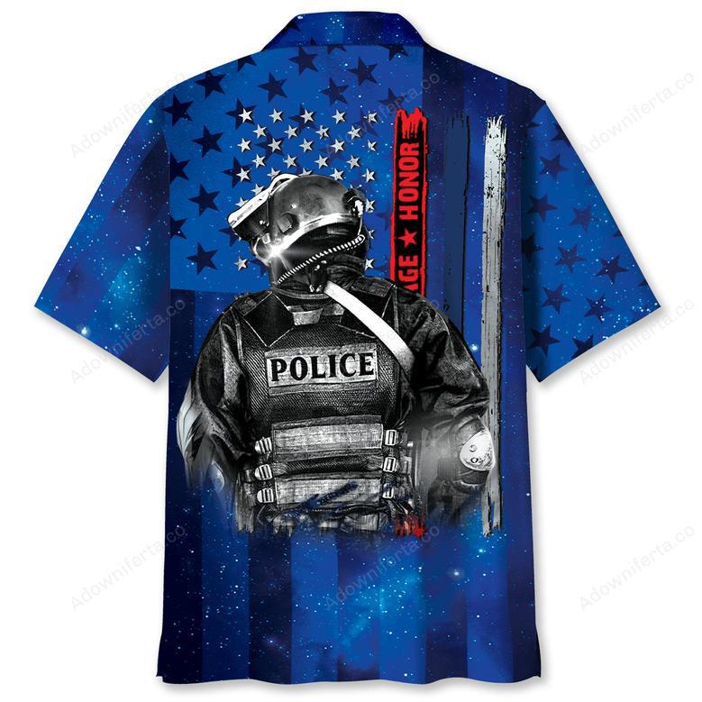 Police Bravery Courage Hornor Hawaiian Shirt