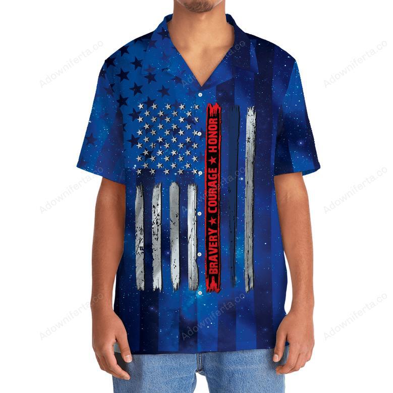 Police Bravery Courage Hornor Hawaiian Shirt