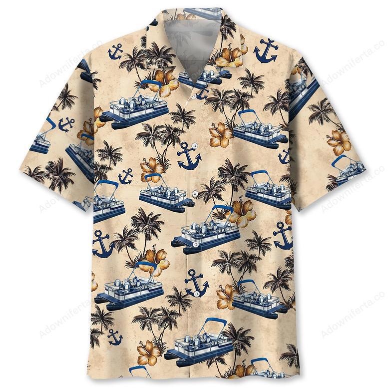 Pontoon Palm Tree Hawaiian Shirt