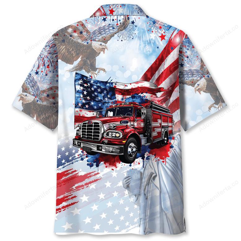 Proud Fire Truck Hawaiian Shirt