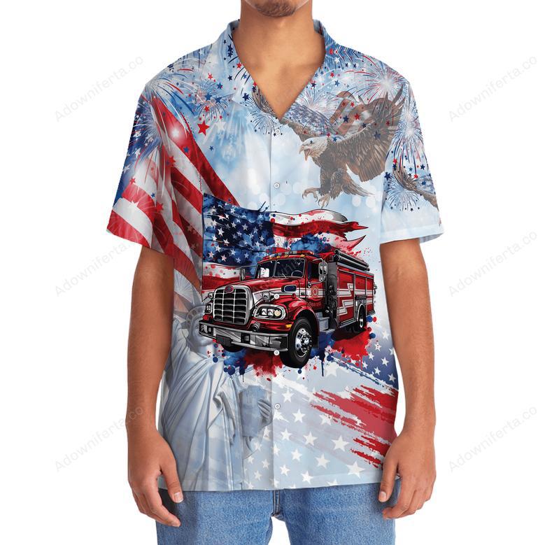 Proud Fire Truck Hawaiian Shirt