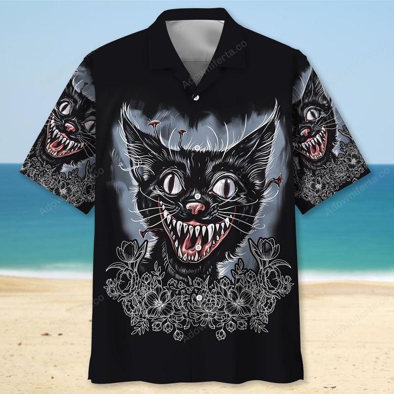 Psycho Black Cat Hawaiian Shirt