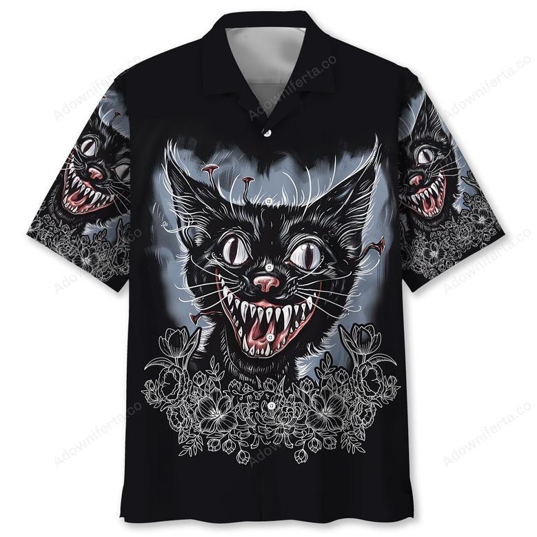 Psycho Black Cat Hawaiian Shirt