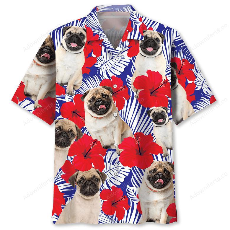 Pug Tropical Hawaiian Shirt