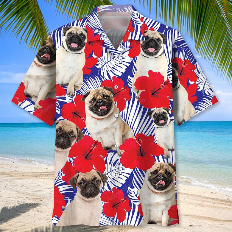 Pug Tropical Hawaiian Shirt