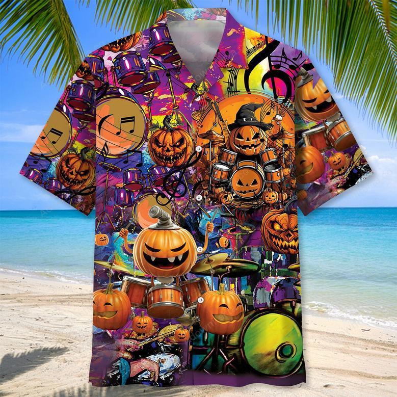 Pumpkin Drummer Halloween Hawaiian Shirt