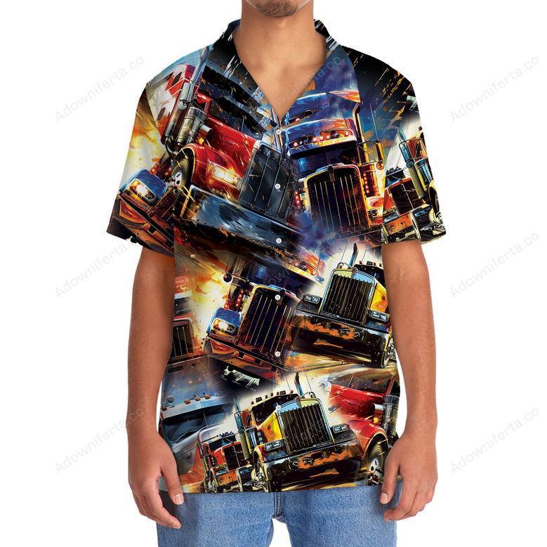 Racing Trucker Art Hawaiian Shirt