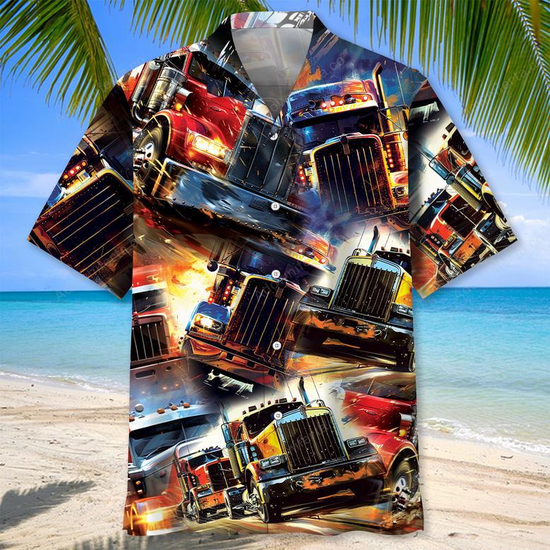 Racing Trucker Art Hawaiian Shirt