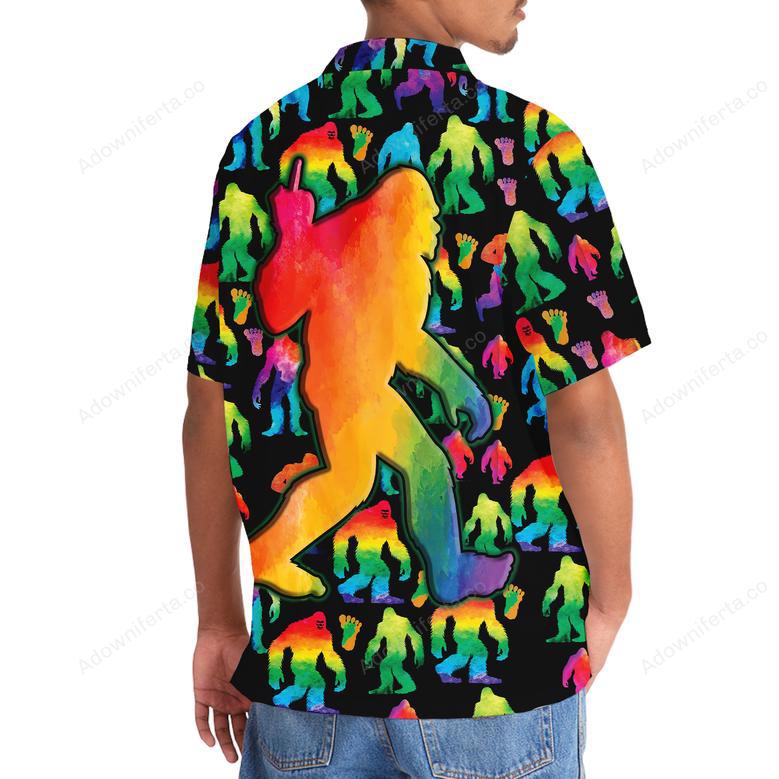 Rainbow Bigfoot Party Hawaiian Shirt