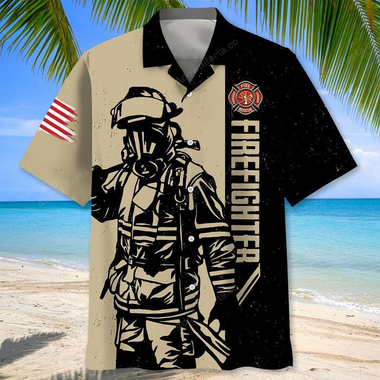 Retired Firefighter Dad Grandpa Hawaiian Shirt