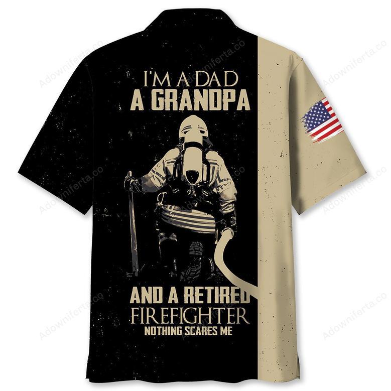 Retired Firefighter Dad Grandpa Hawaiian Shirt