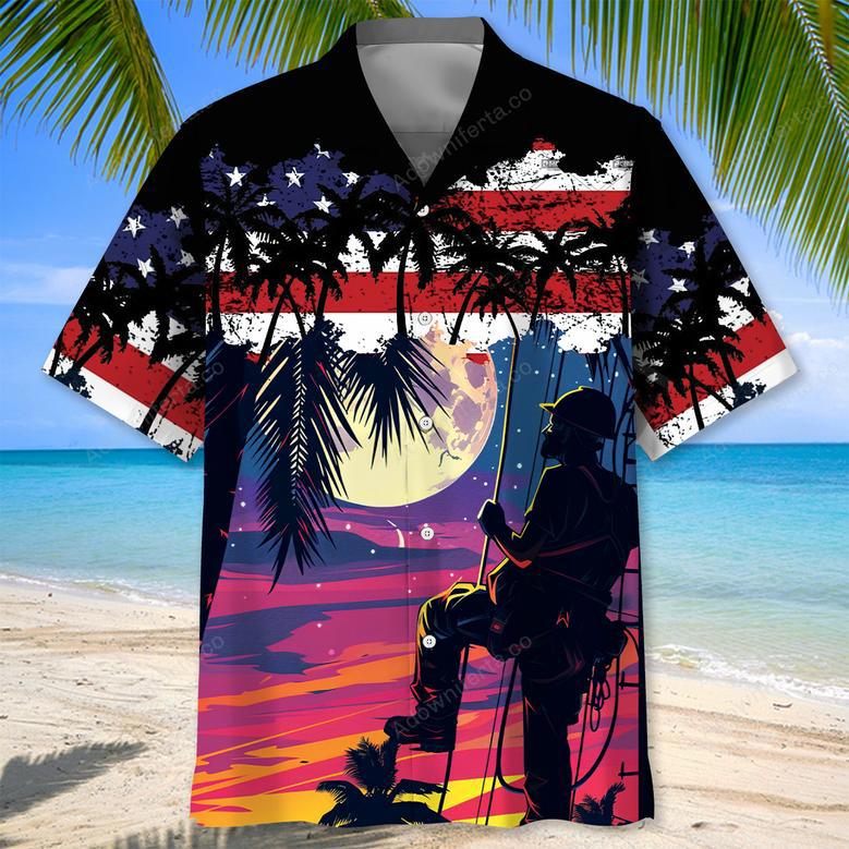 Retired Lineman Hawaiian Shirt