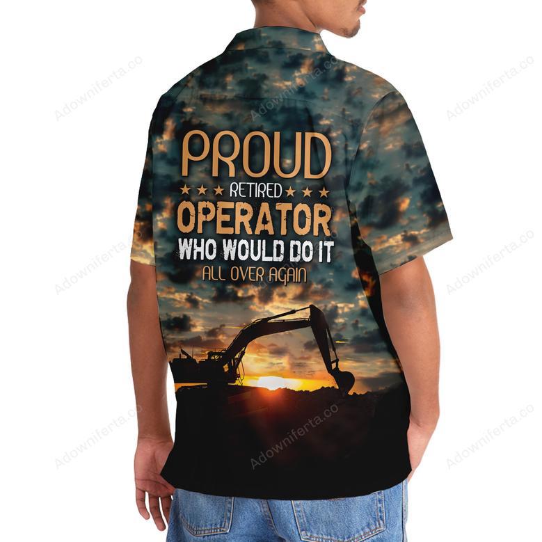 Retired Operator Excavator Hawaiian Shirt