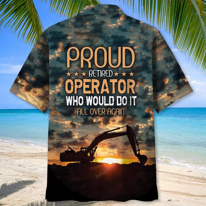 Retired Operator Excavator Hawaiian Shirt