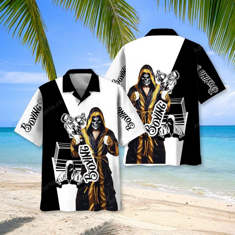 Retro Boxing Skull Hawaiian Shirt