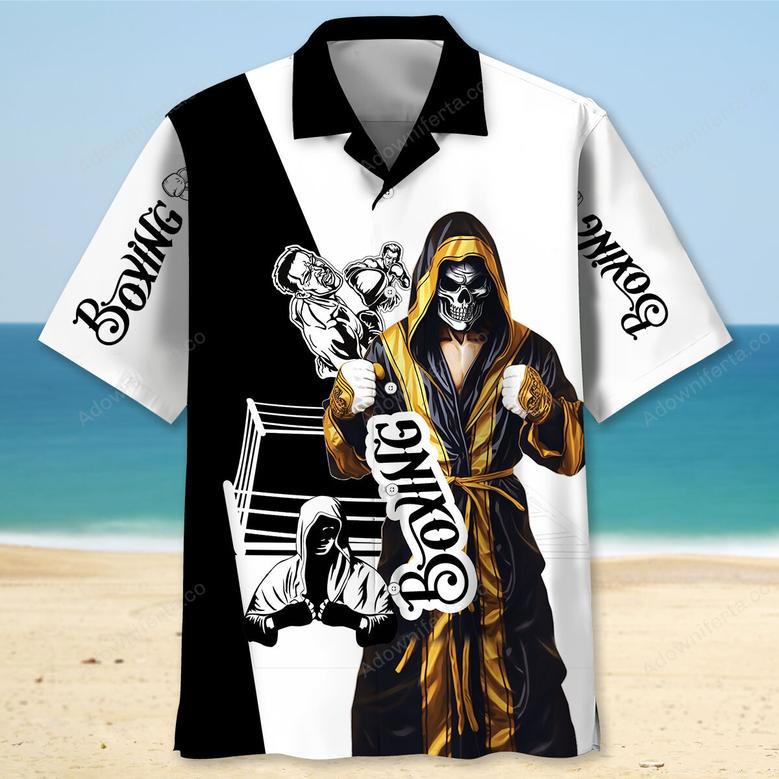 Retro Boxing Skull Hawaiian Shirt