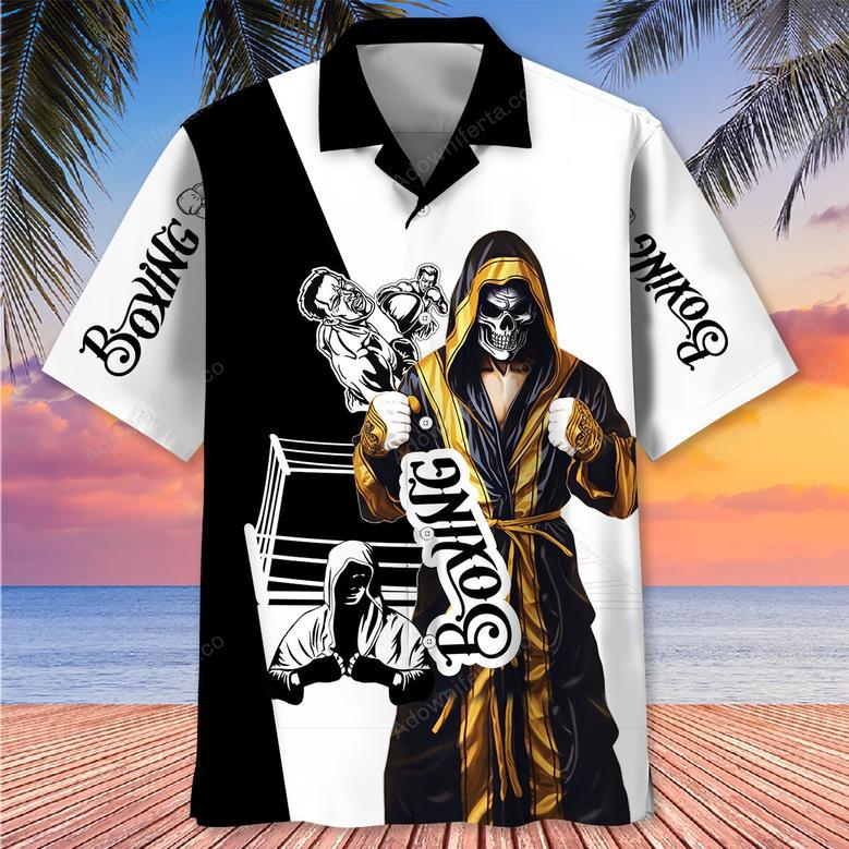 Retro Boxing Skull Hawaiian Shirt