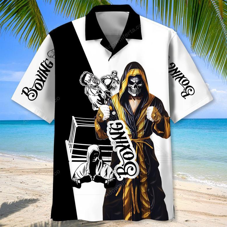 Retro Boxing Skull Hawaiian Shirt