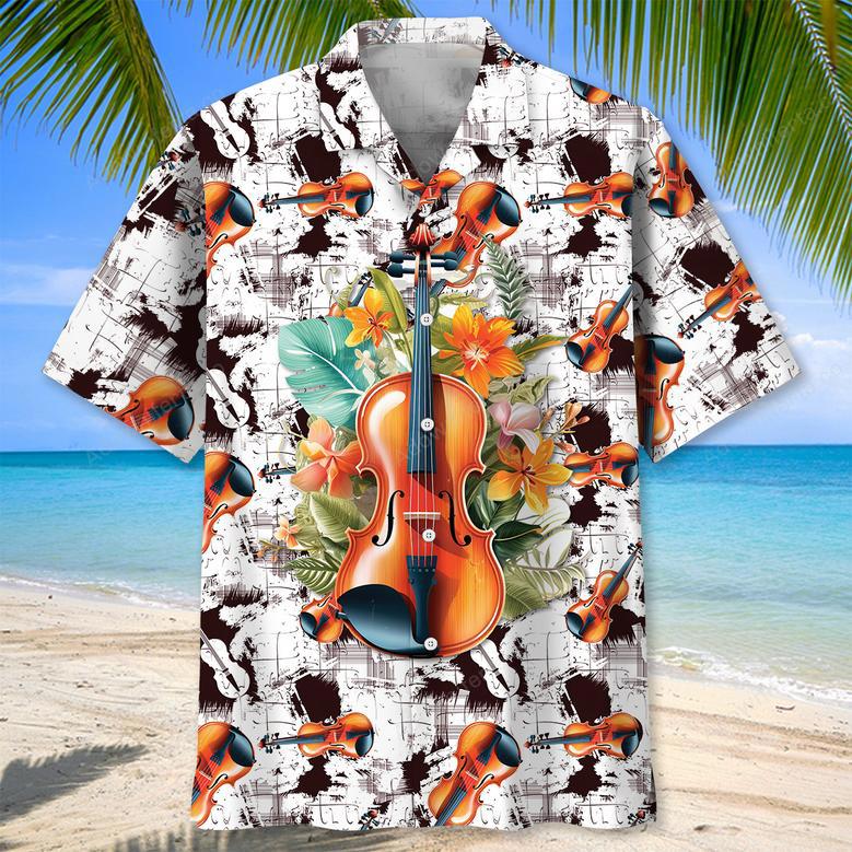 Retro Colorful Violin Hawaiian Shirt