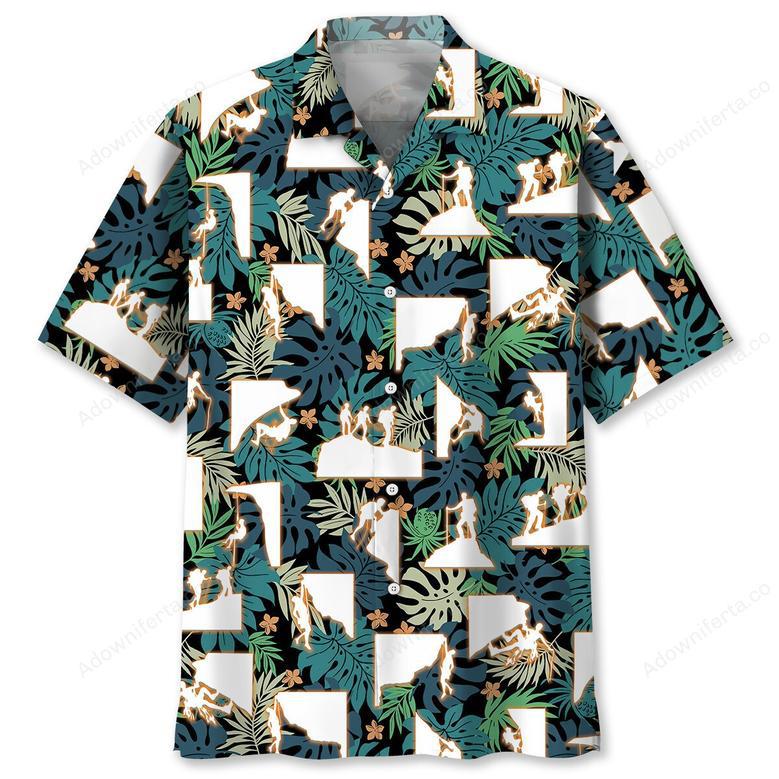 Retro Mountain Climbing Hawaiian Shirt