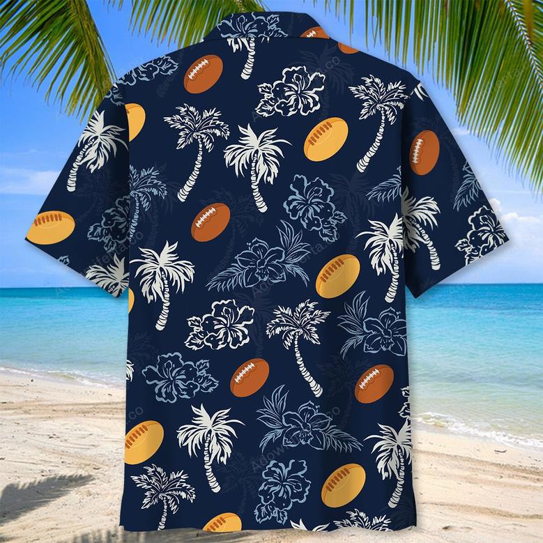 Rugby Blue Hibiscus Hawaiian Shirt