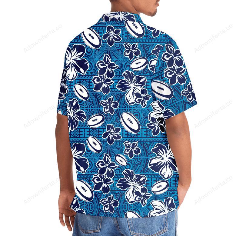 Rugby Tropical Blue Hawaiian Shirt