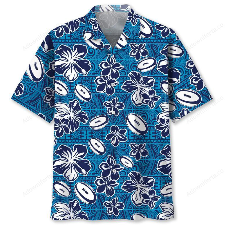 Rugby Tropical Blue Hawaiian Shirt