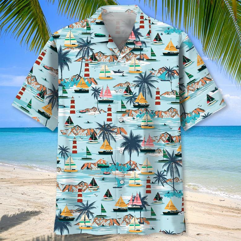 Sailboat Tropical Hawaiian Shirt