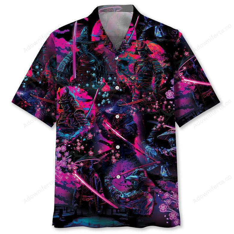 Samurai Neon Art Hawaiian Shirt