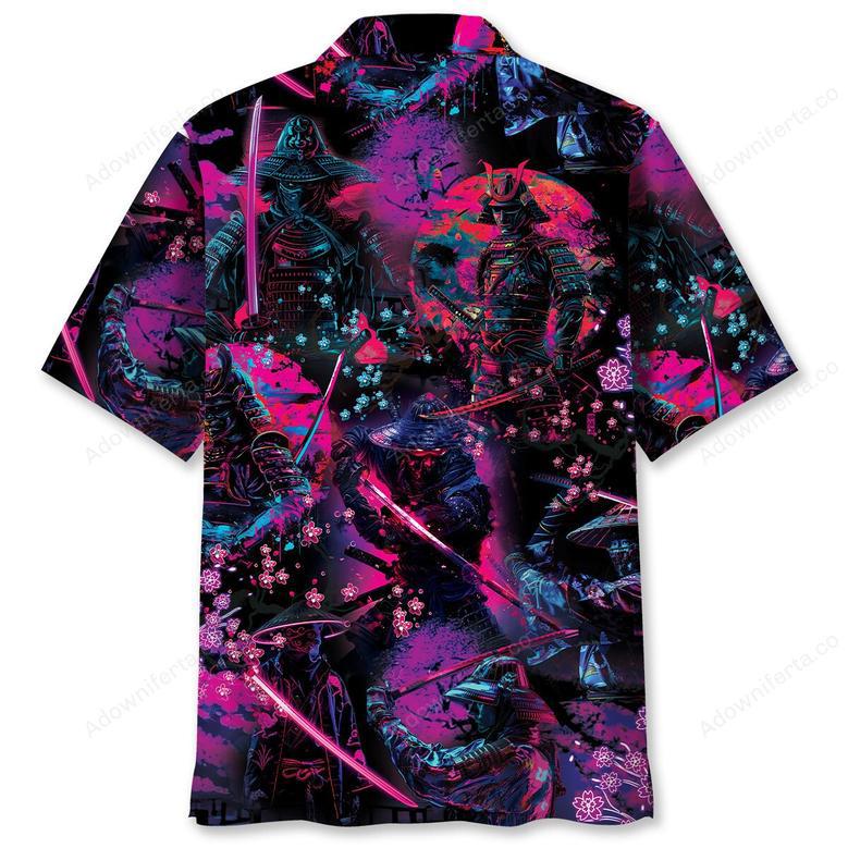 Samurai Neon Art Hawaiian Shirt