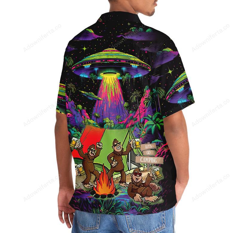 Sasquatch Night Camp Fire Drinking Hawaiian Shirt