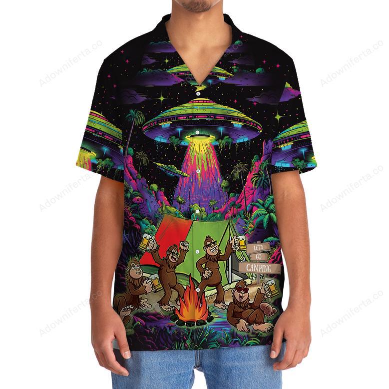 Sasquatch Night Camp Fire Drinking Hawaiian Shirt