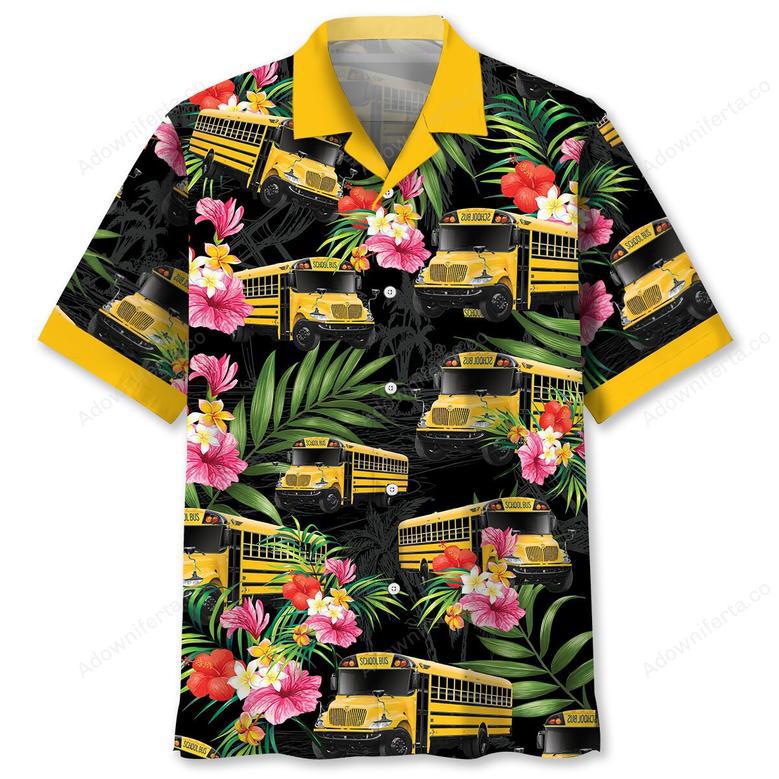 School Bus Nature Hawaiian Shirt