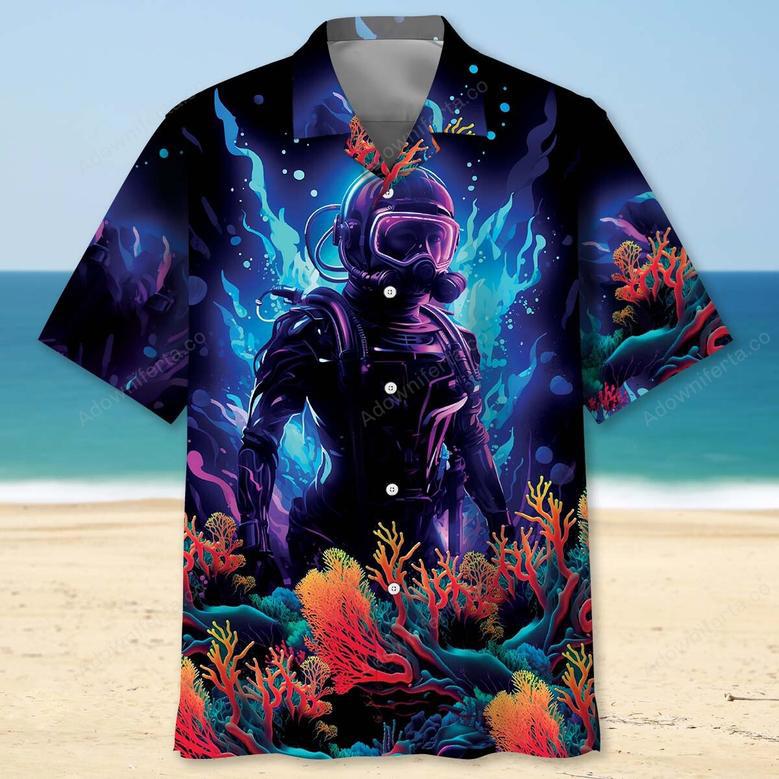 Scuba Diving Art Hawaiian Shirt