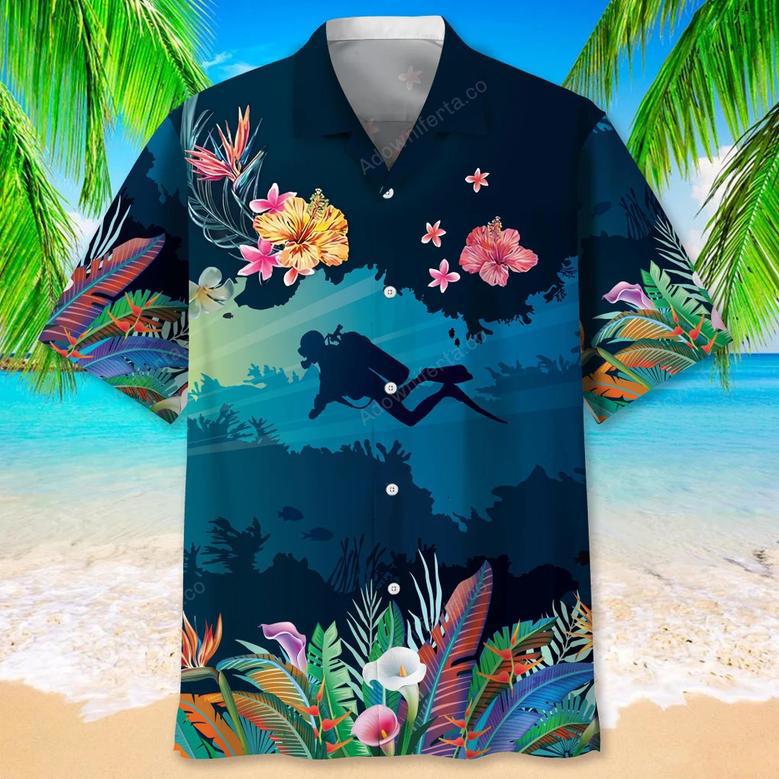 Scuba Diving Beach Tropical Hawaiian Shirt